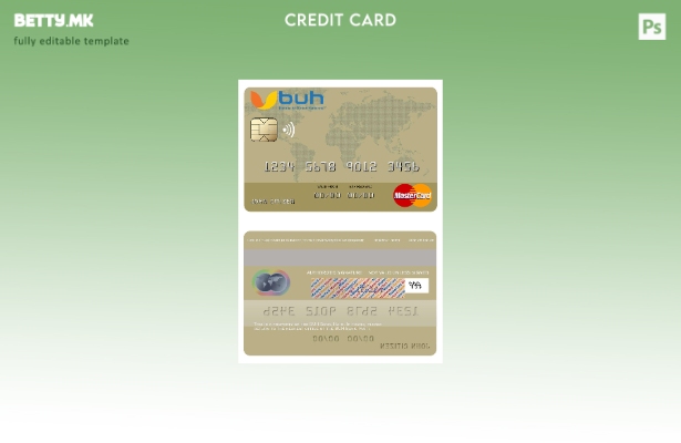 Модерен стил Шаблон за мастер картички на Хаити BUH Bank